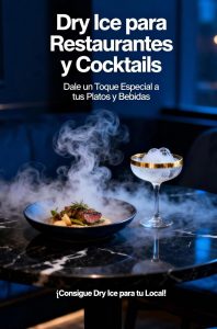 Postre con efecto de hielo seco y frutos rojos en restaurante romántico de Madrid, Hielo Seco Restaurante.